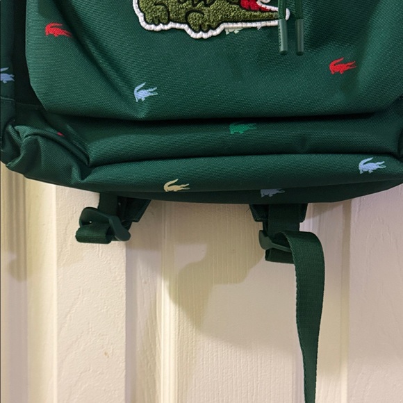 Lacoste Forest Green Backpack with Multicolor Croc Embroidery - Picture 4 of 12